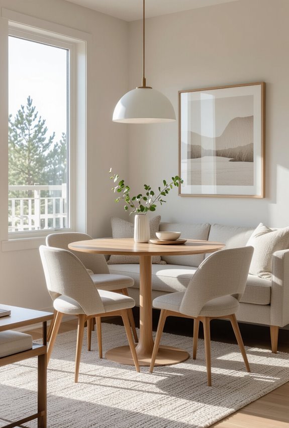 compact table slim seating