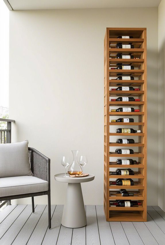 compact vertical wine display