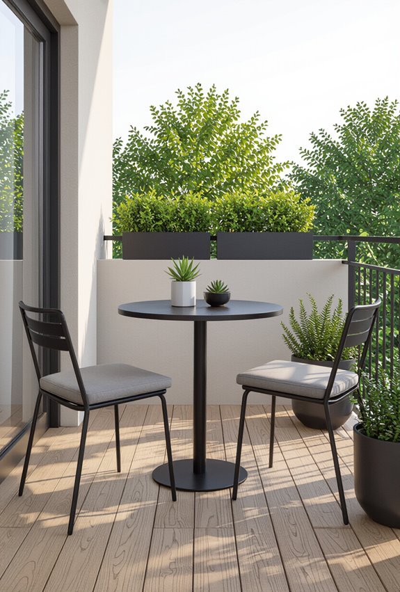 compact weather resistant folding bistro set