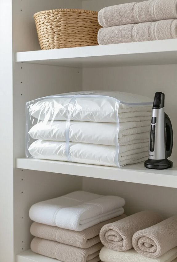 compress seasonal linens protected