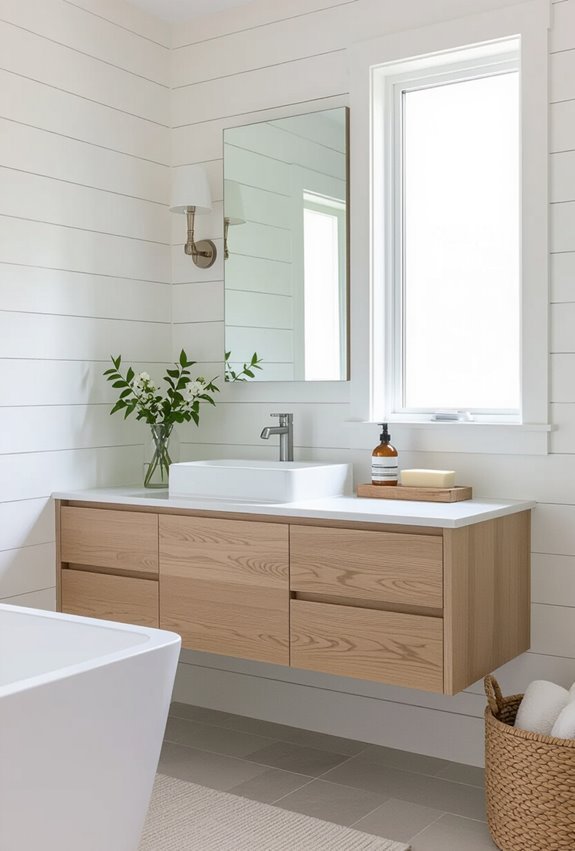 conceal bathroom wall imperfections