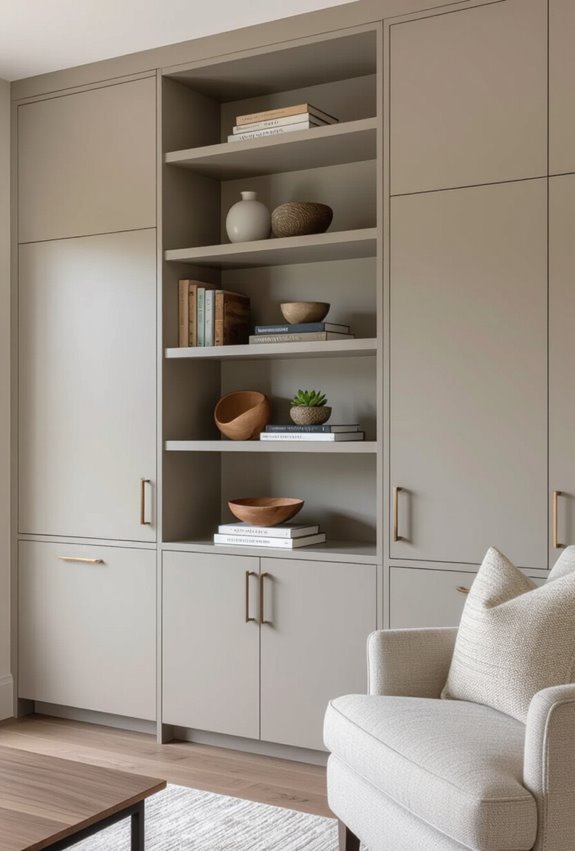 concealed adjustable flat front storage