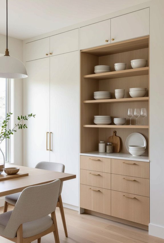 concealed built in dining storage