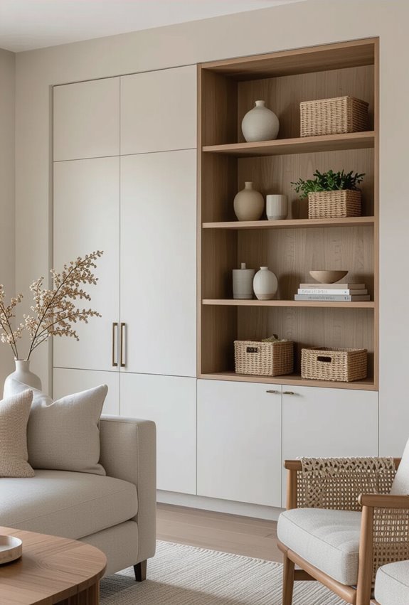 concealed storage for streamlined spaces