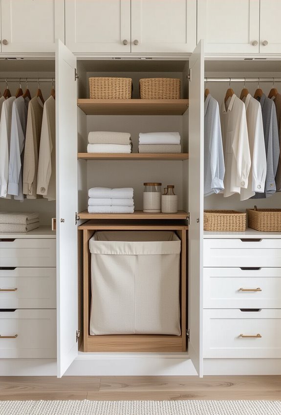 concealed vented slide out hampers