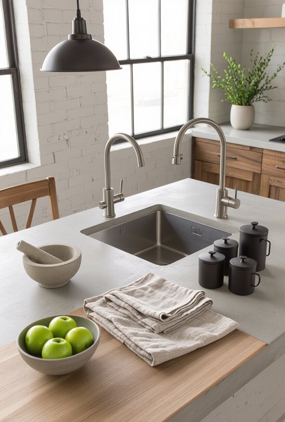 concrete gray with metal