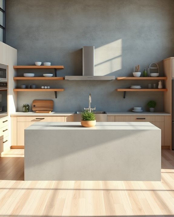 concrete in farmhouse kitchens
