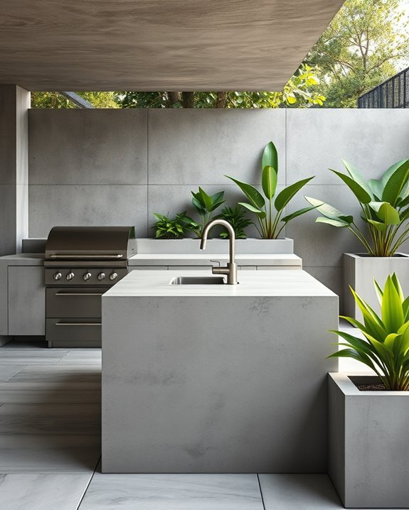 concrete outdoor kitchen design