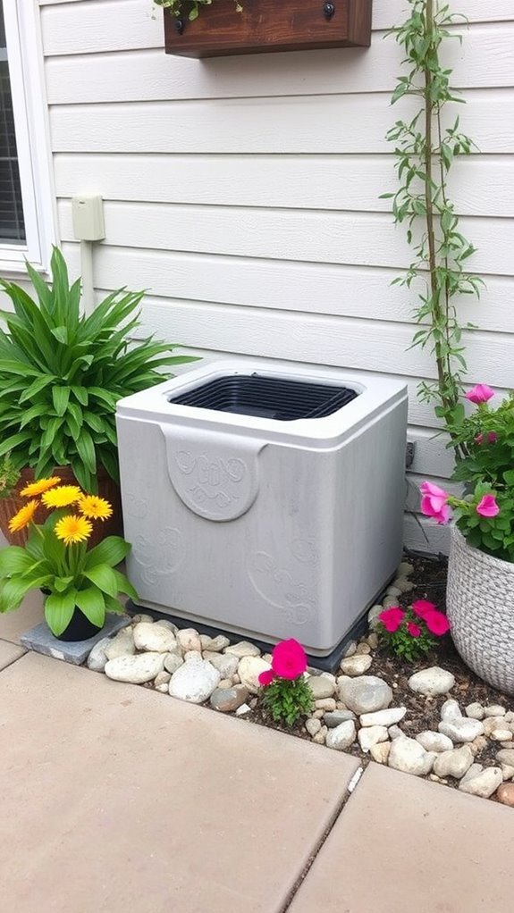 concrete planter air conditioner cover