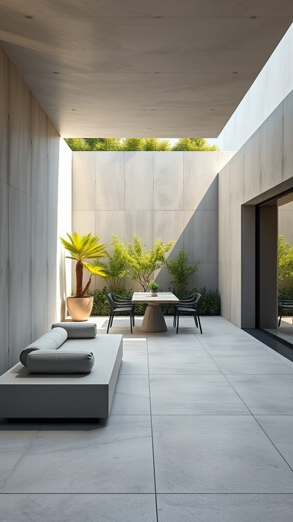 concrete walls enhance patios