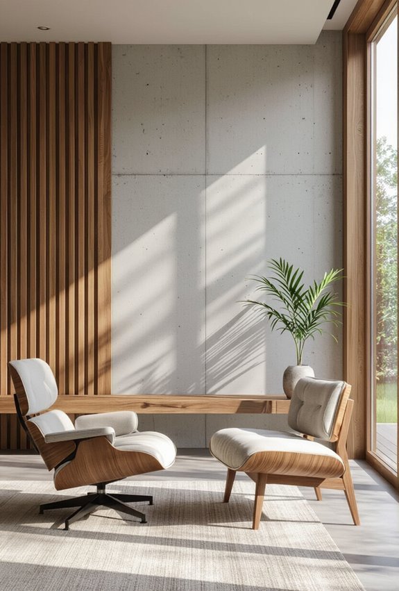 concrete warmth wood accents
