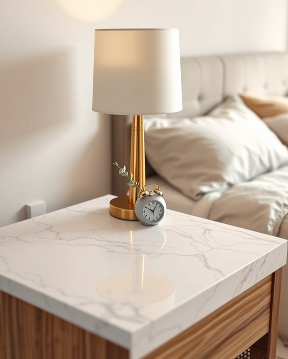 contact paper bedside table makeover
