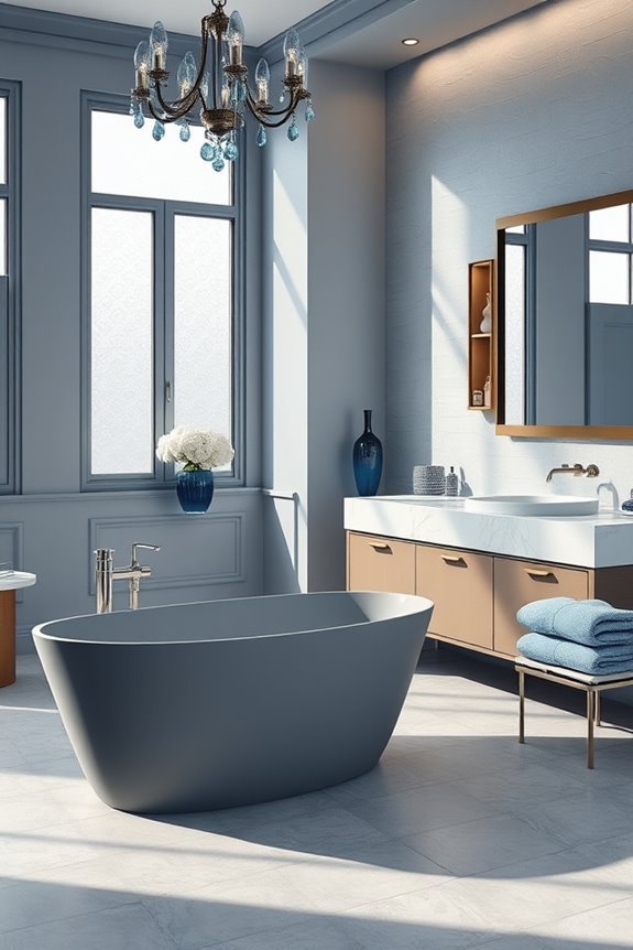 contemporary blue grey lighting
