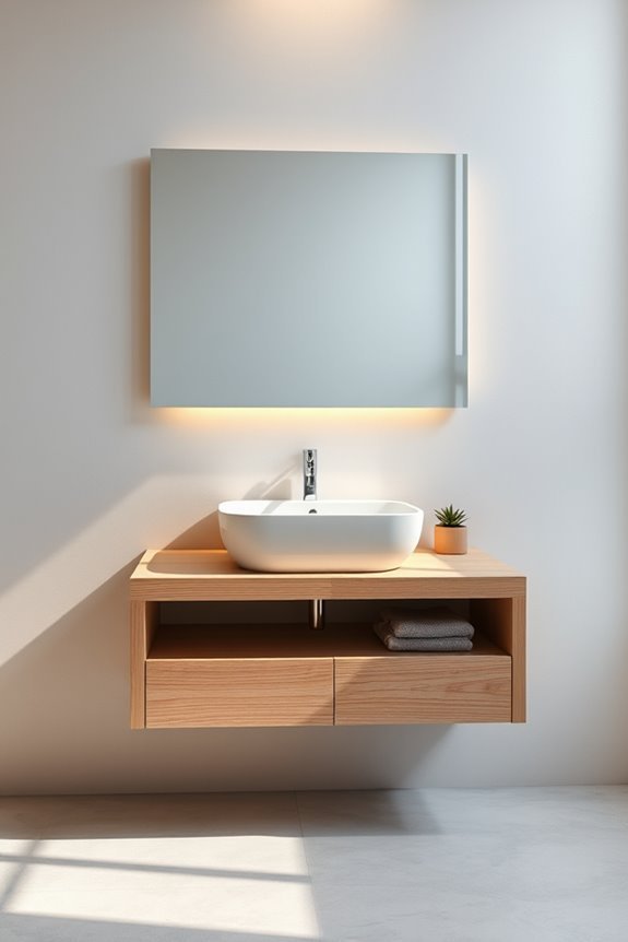 contemporary floating sink design