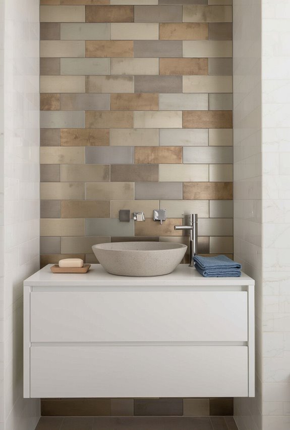 contemporary metallic tile shimmer