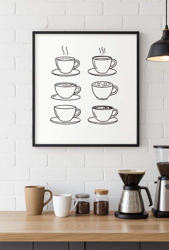 continuous minimalist coffee cup sketches