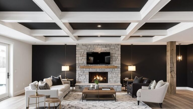 contrasting ceiling design elements