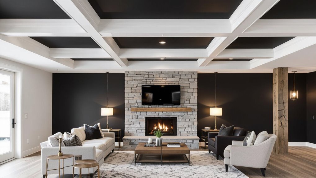 contrasting ceiling design elements