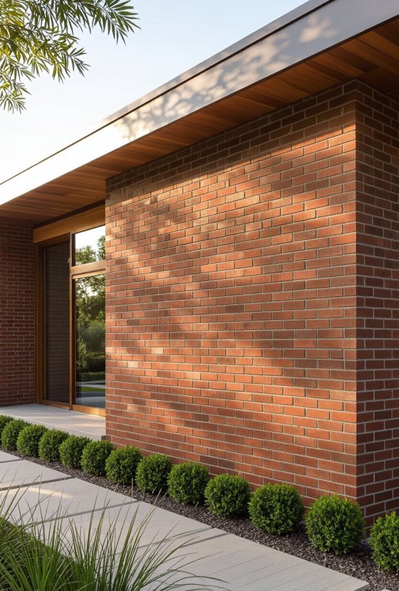 contrasting mortar highlights brick