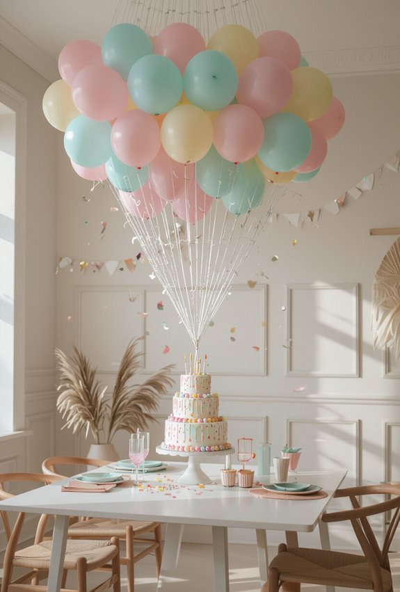 controlled confetti filled balloon drop