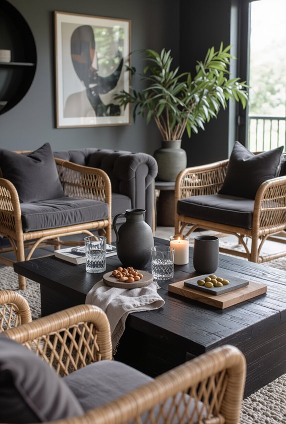 conversational clustered dark boho