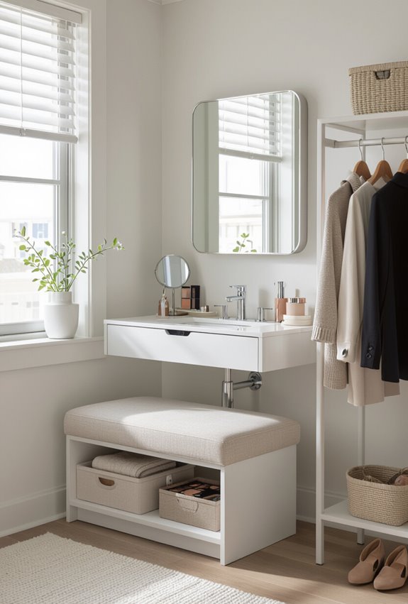 convertible ottoman and wardrobe