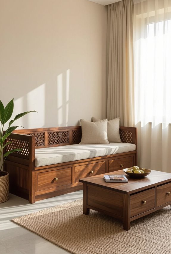 convertible ottoman sliding cabinets