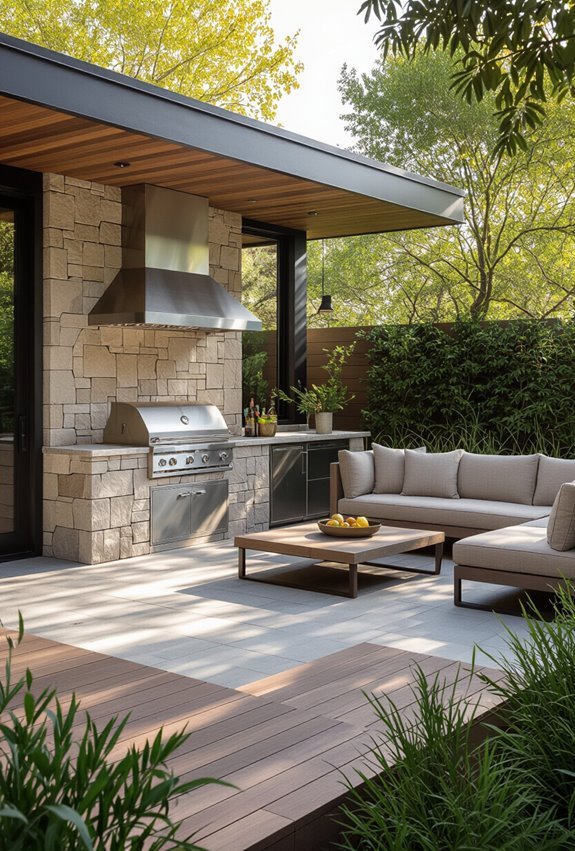 cooking and relaxing zones