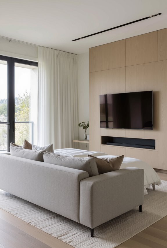 coordinate sofa and tv finishes