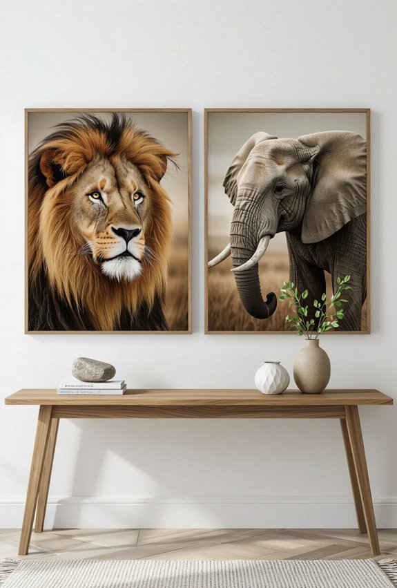 coordinated animal portrait backgrounds