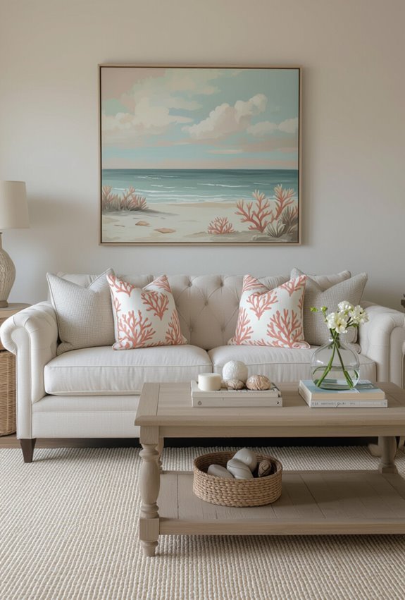 coral pattern coastal living decor