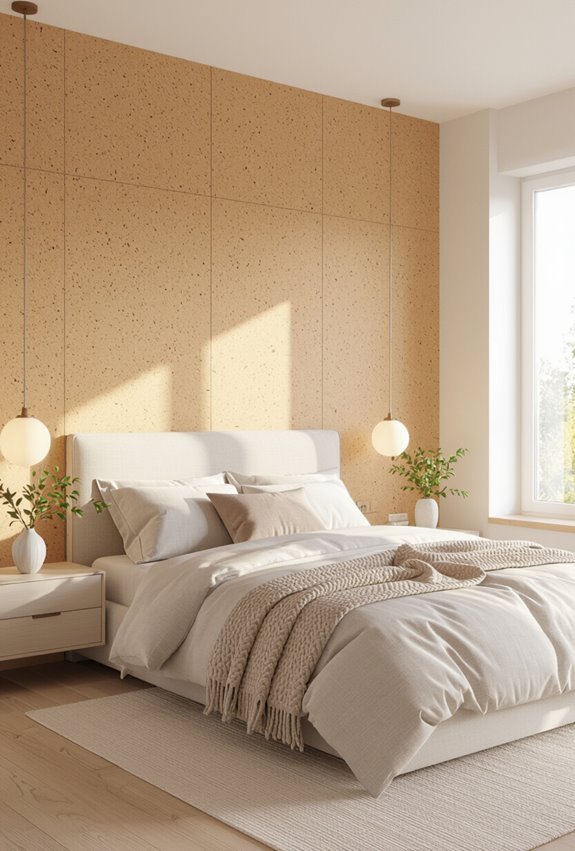 cork acoustic decorative bedroom walls