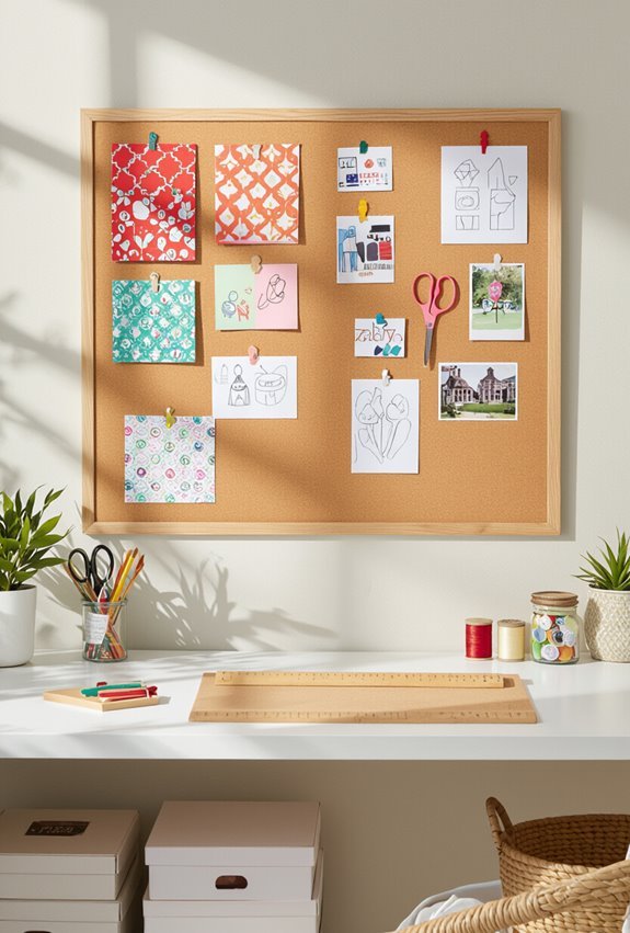 corkboard for creative organization