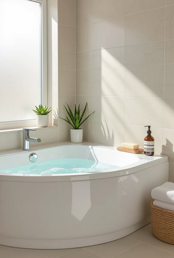 corner bathtub maximizes space