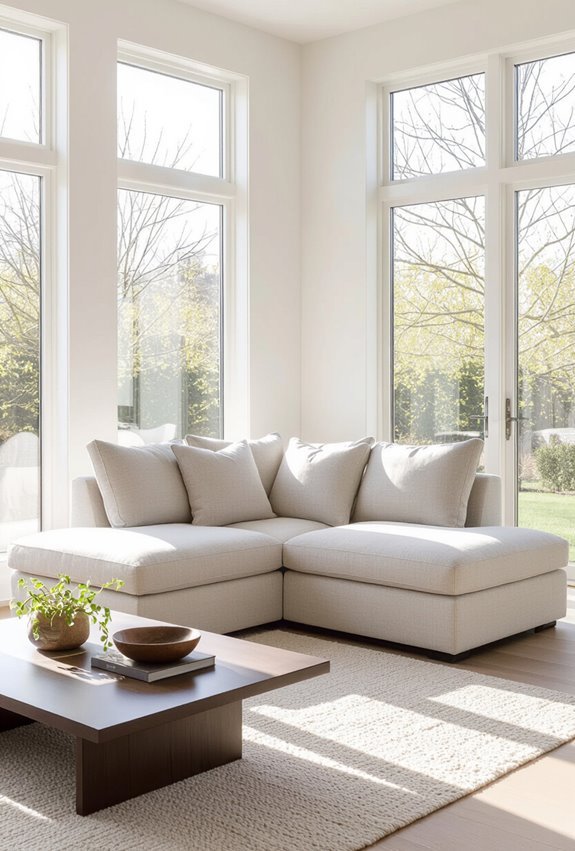 corner chaise maximizes living space