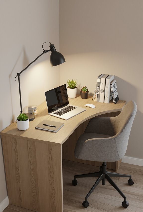 corner desk for compact workspace