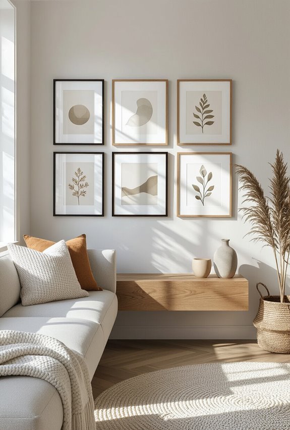 corner gallery with lighting
