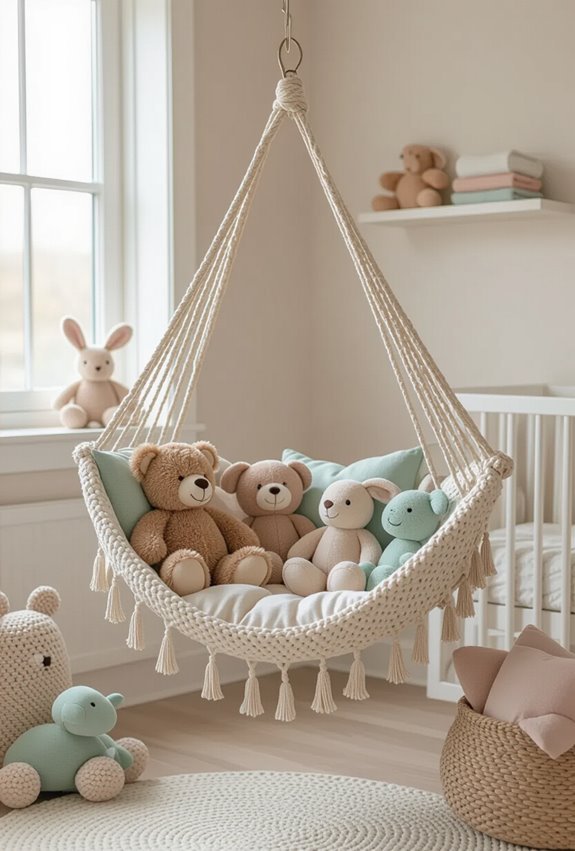 corner hammock stuffed animal storage