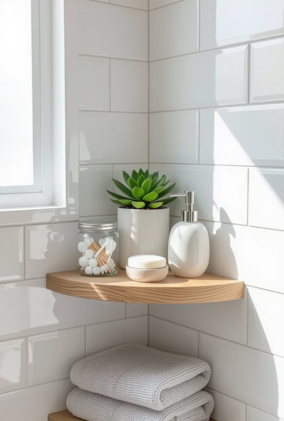 corner shelves maximize space