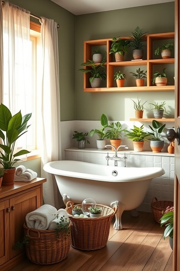 cottage bathroom house plants