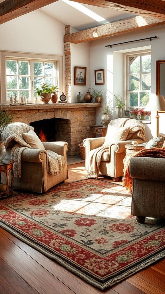 cottage inspired decorative floor covering