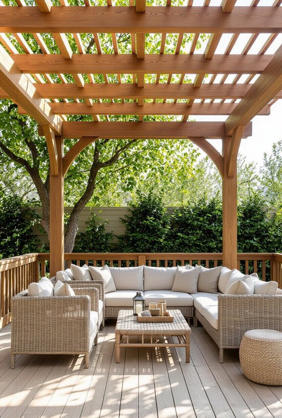 covered pergola with canopy