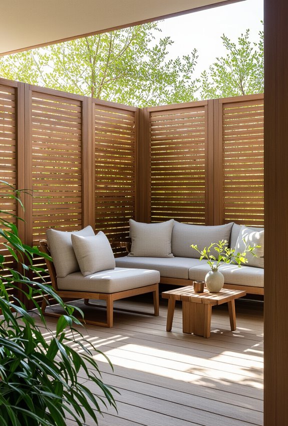 covered pergola with screens