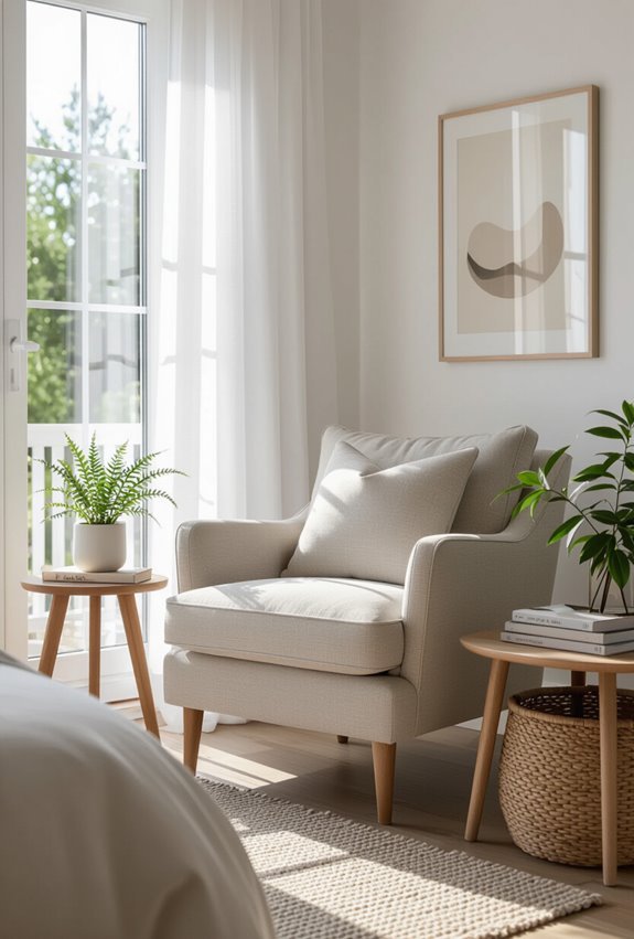 cozy affordable chair reading nook