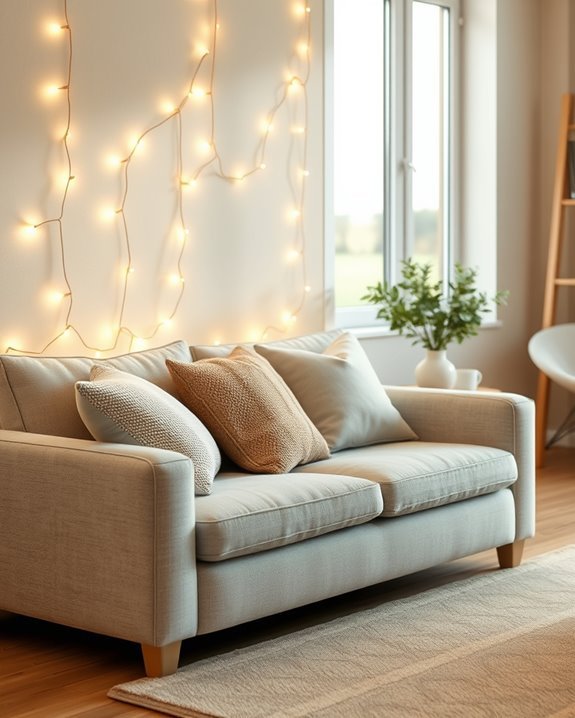 cozy ambiance with string lights