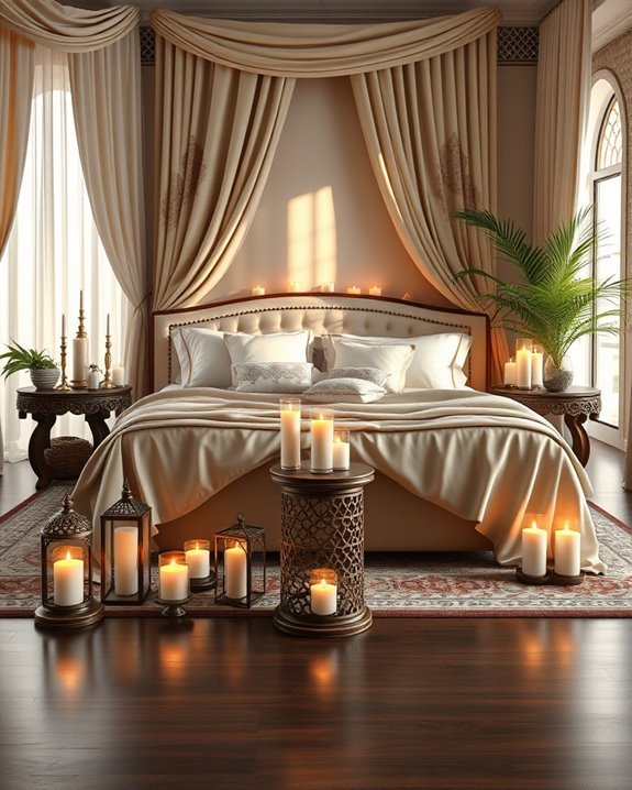 cozy ambient candle displays