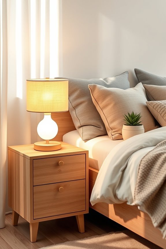 cozy ambient nightstand lighting