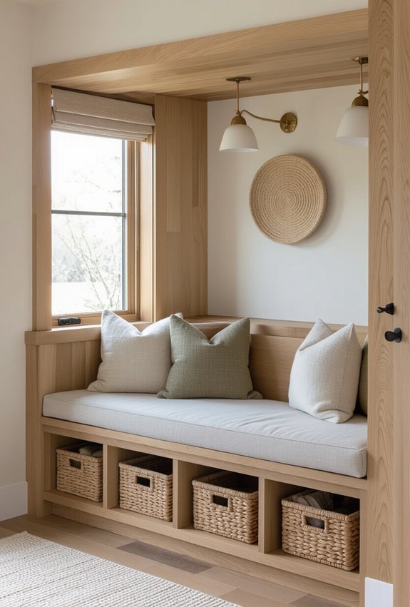 cozy angled corner bench seating