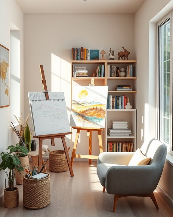 cozy artistic reading nook