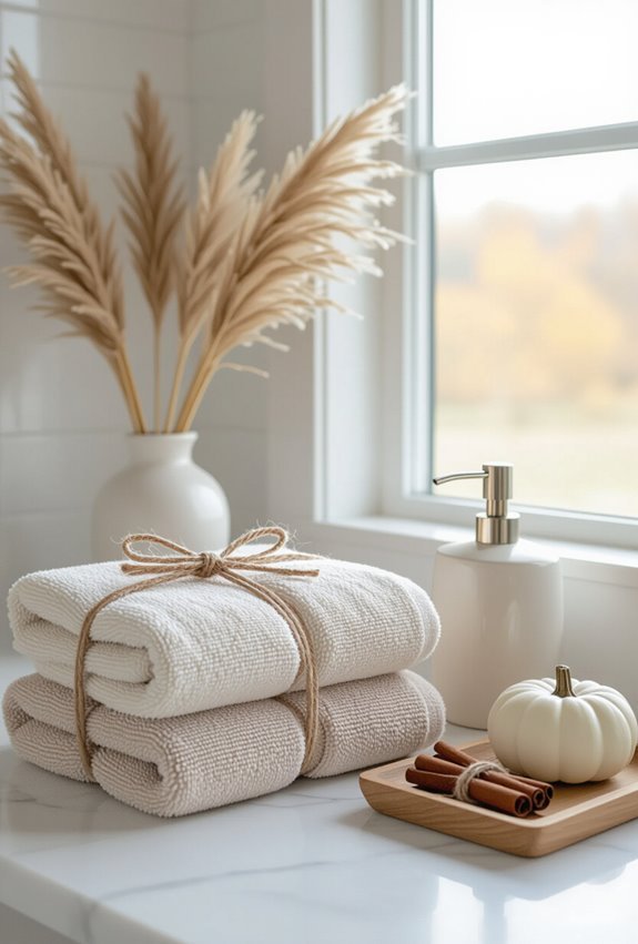 cozy autumn bathroom refresh swaps